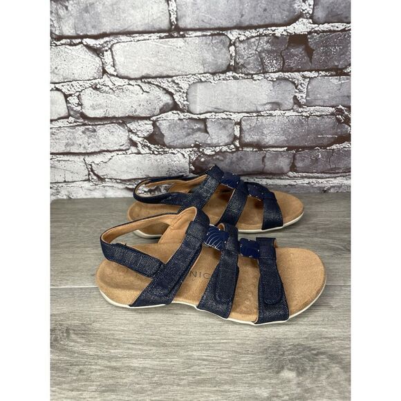 Vionic Amber Navy Blue Synthetic Adjustable Strappy Sandals Women Sz 7M US/37EU - Picture 3 of 16